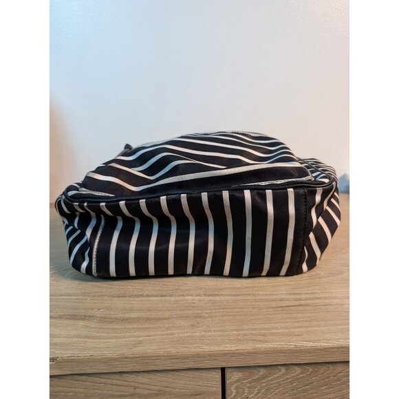 Kate Spade NY Wilson Road Bradley Black White French Stripe Backpack Purse 14" - Picture 5 of 8